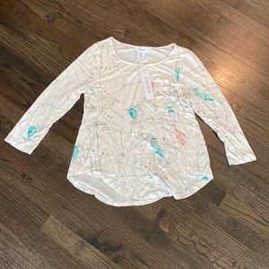 Workshop Republic Clothing Large Shirt L Map Globe Pattern NEW NWT